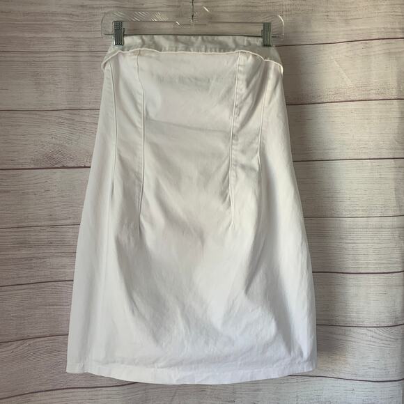 wild fable Dresses & Skirts - Wild Fable White Tube Bodycon Mini Dress Lace Up Back Removable Straps Size L